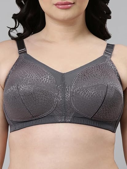 Enamor Women's Nylon Innovations Transform M-Frame Bra – Curve Support, Jiggle Control, Non-Padded, Wirefree, Full Coverage F096